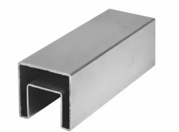 P-Труба (поручень) с пазом 24×24 профильная 40×40×1.5×6000мм, AISI 304, ЗЕРКАЛО GRIT 600