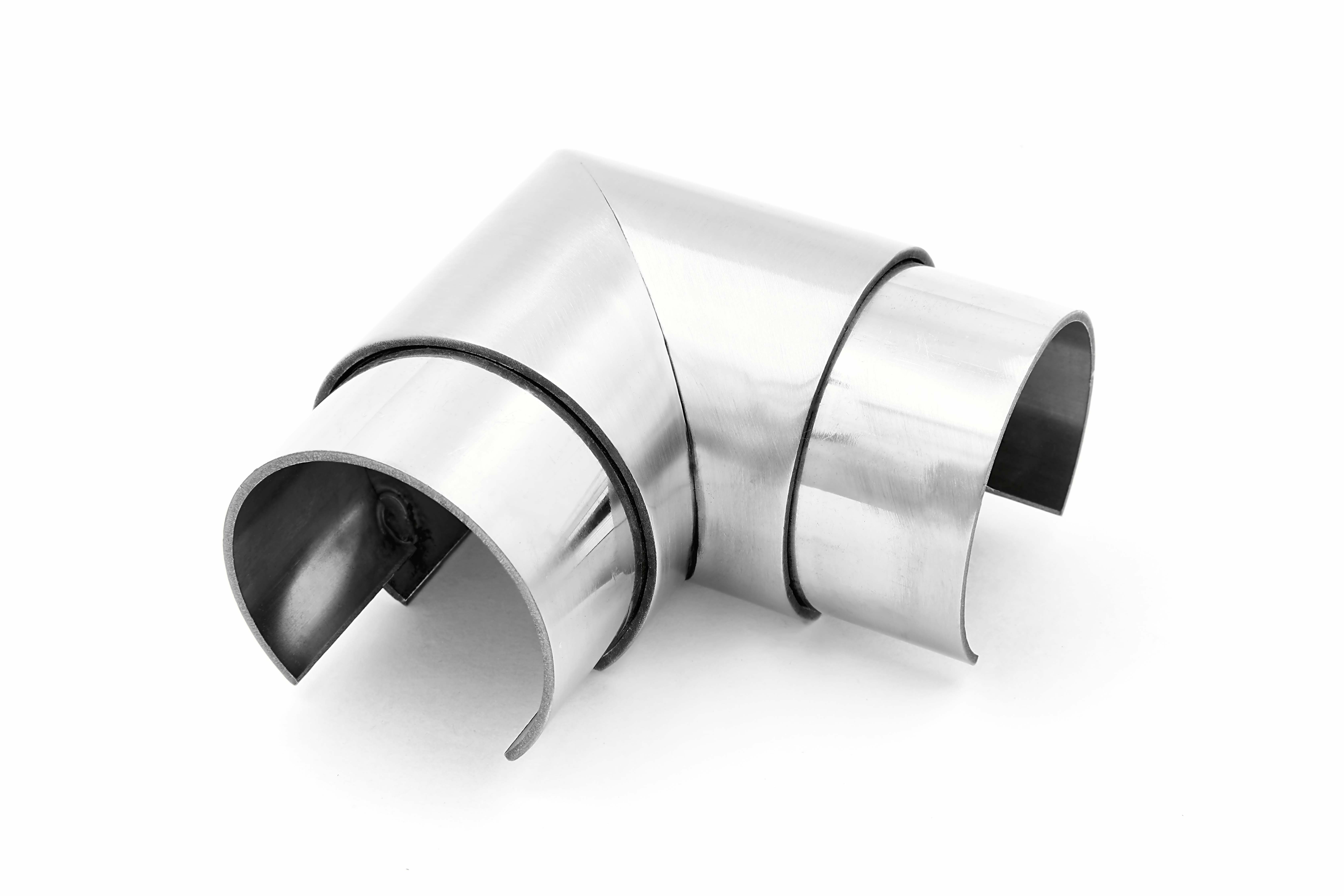 Отвод для поручня с пазом Ø48.3мм, AISI 304, ШЛИФ GRIT 320