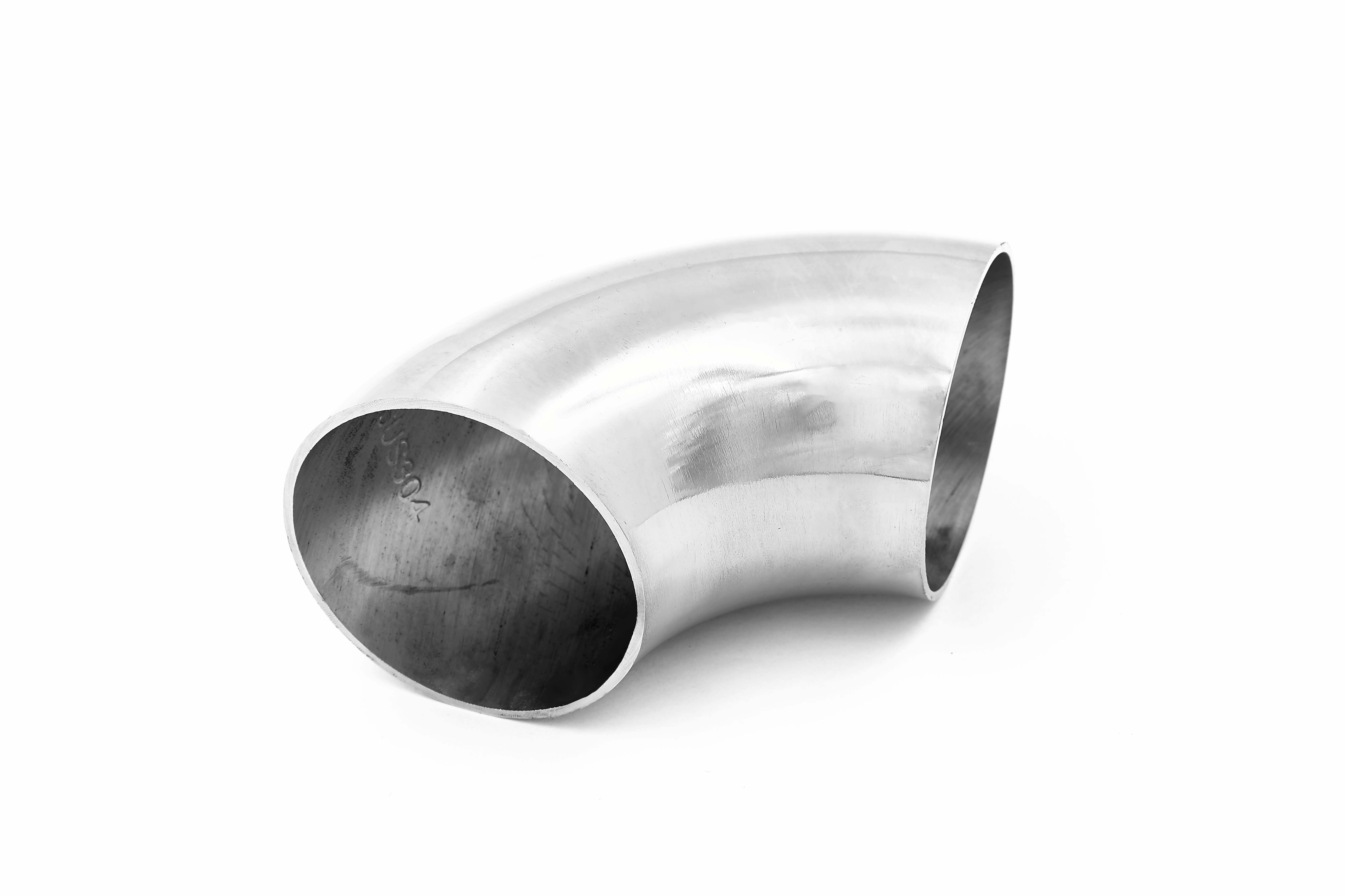 Отвод трубы Ø50.8x125х1.5мм под сварку, AISI 304, ЗЕРКАЛО GRIT 600