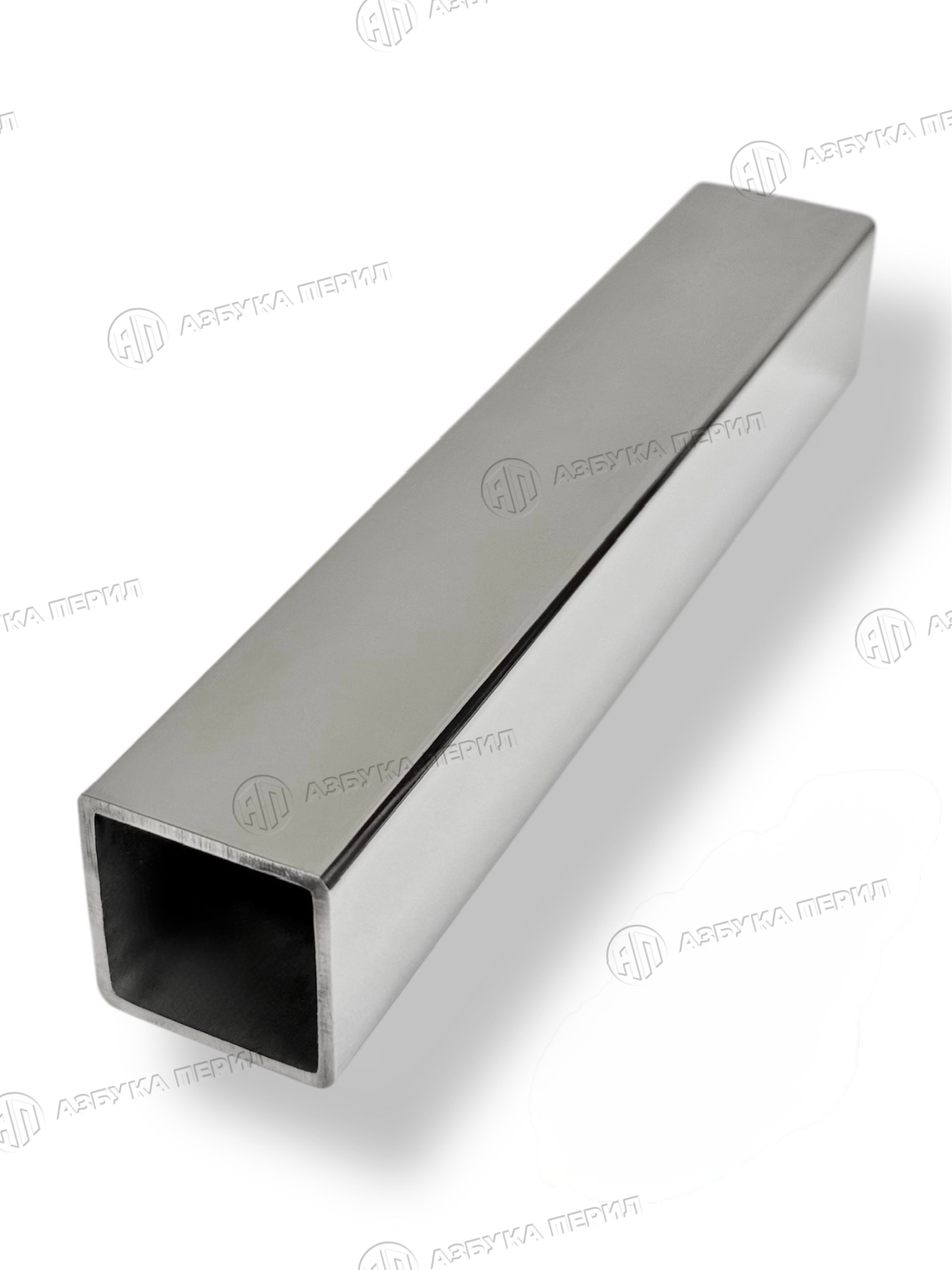 Профильная труба AISI 201, 30x30х1.5x6000 мм, ASTM A554, ЗЕРКАЛО GRIT 600